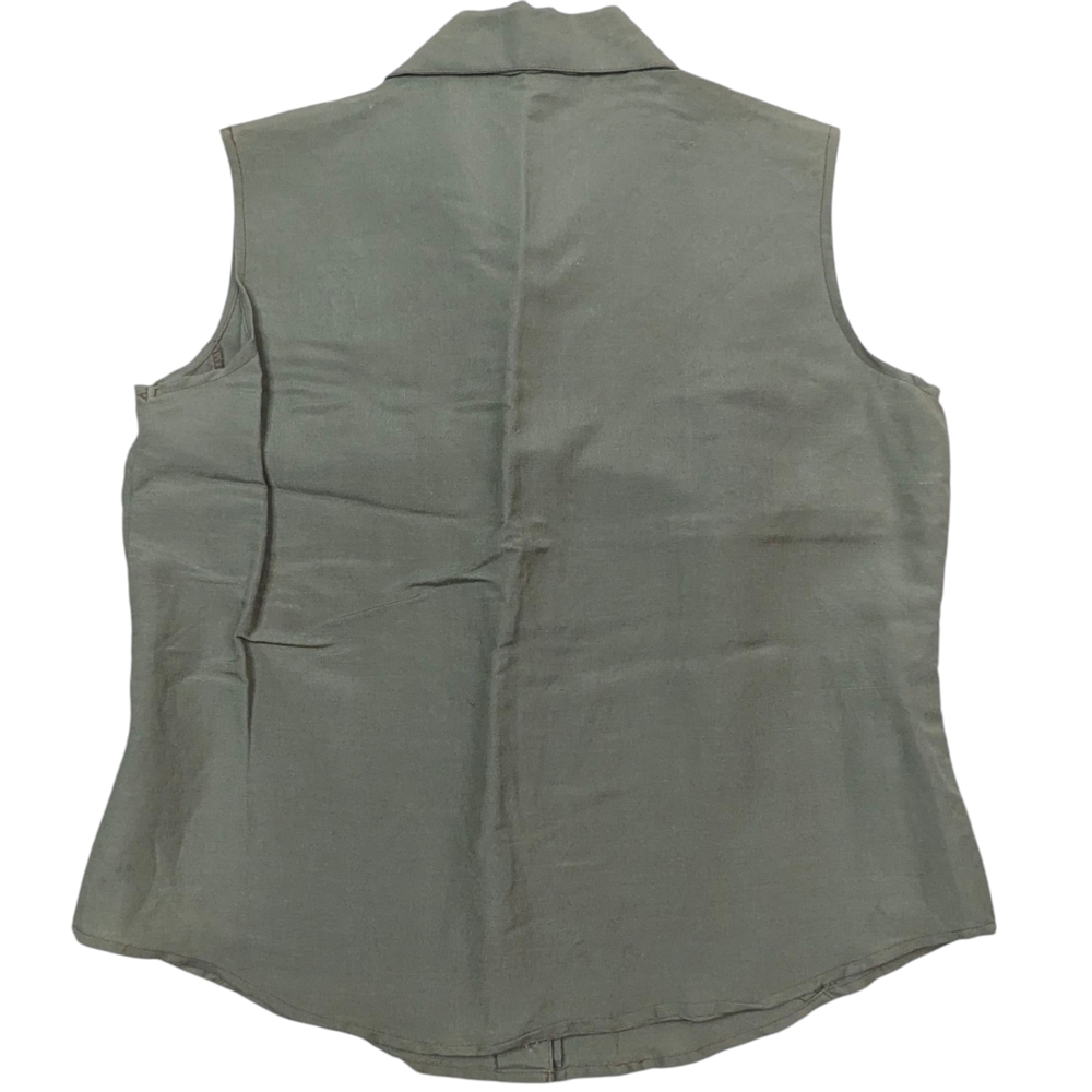 Women's Olive Sleeveless Jumpsuit - Picture 10 of 16